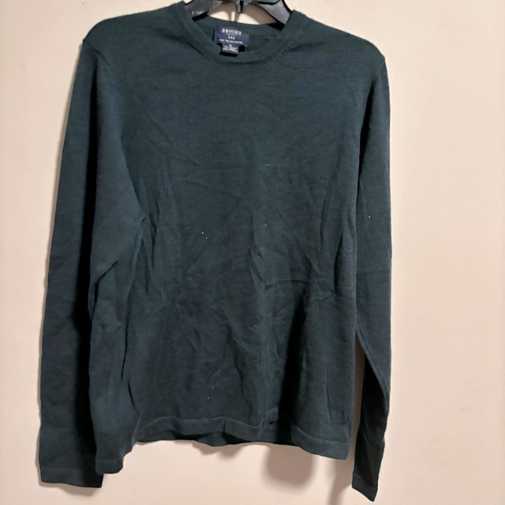 Brooks Brothers 346 Merino Wool Green Sweater- Size Medium